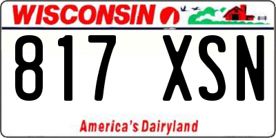 WI license plate 817XSN