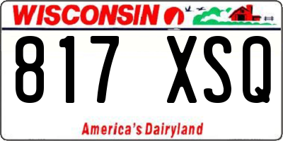 WI license plate 817XSQ