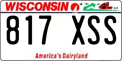 WI license plate 817XSS