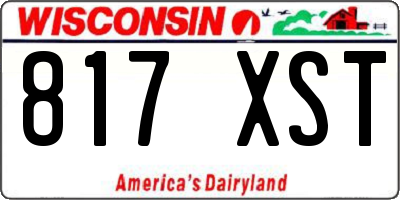 WI license plate 817XST