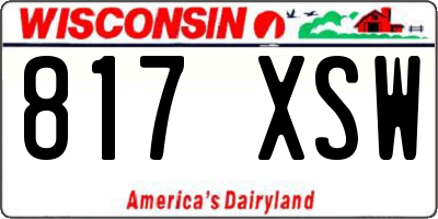 WI license plate 817XSW