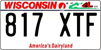 WI license plate 817XTF