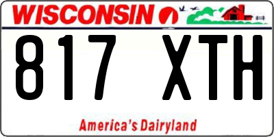 WI license plate 817XTH