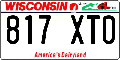 WI license plate 817XTO