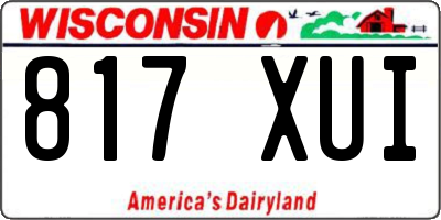 WI license plate 817XUI
