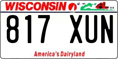 WI license plate 817XUN