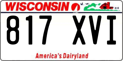WI license plate 817XVI