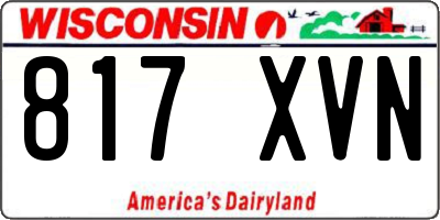 WI license plate 817XVN