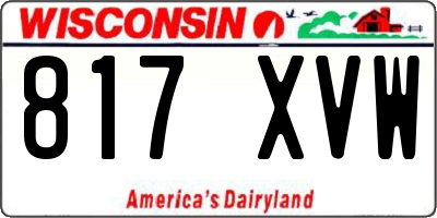 WI license plate 817XVW