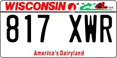 WI license plate 817XWR
