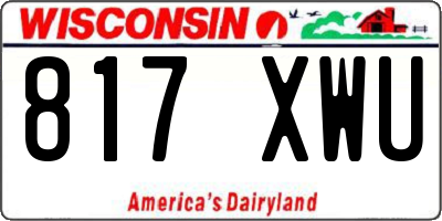 WI license plate 817XWU
