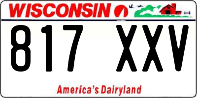 WI license plate 817XXV