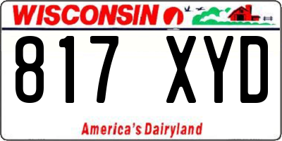 WI license plate 817XYD