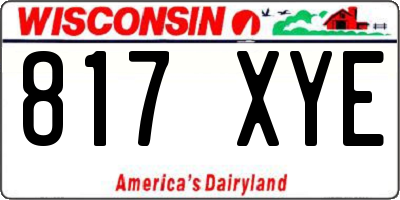 WI license plate 817XYE
