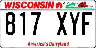 WI license plate 817XYF