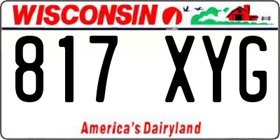 WI license plate 817XYG
