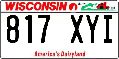 WI license plate 817XYI