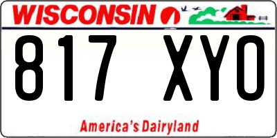 WI license plate 817XYO