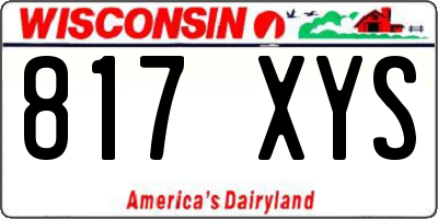WI license plate 817XYS