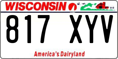WI license plate 817XYV
