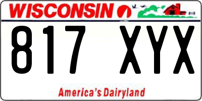 WI license plate 817XYX