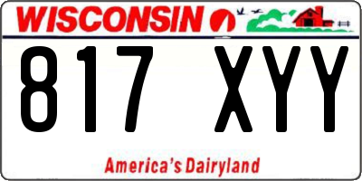 WI license plate 817XYY