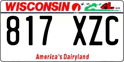 WI license plate 817XZC