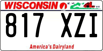 WI license plate 817XZI
