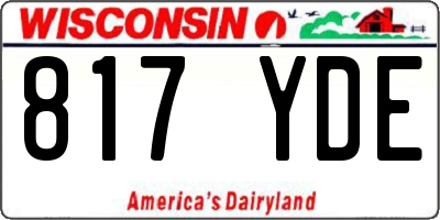 WI license plate 817YDE