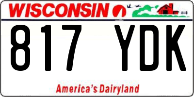 WI license plate 817YDK