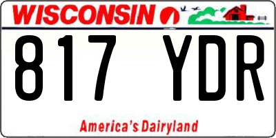 WI license plate 817YDR