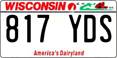 WI license plate 817YDS