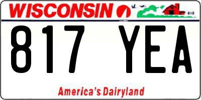 WI license plate 817YEA