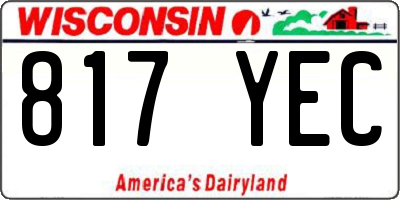 WI license plate 817YEC