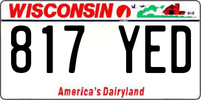 WI license plate 817YED