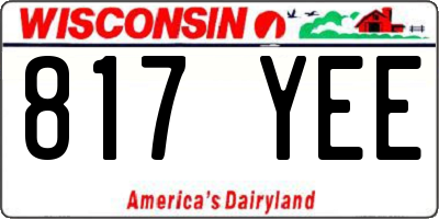 WI license plate 817YEE