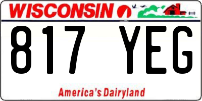 WI license plate 817YEG