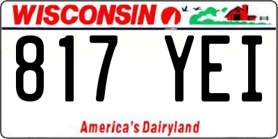 WI license plate 817YEI