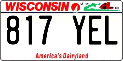 WI license plate 817YEL