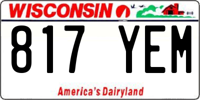 WI license plate 817YEM