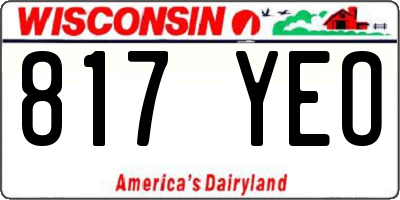 WI license plate 817YEO