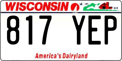 WI license plate 817YEP