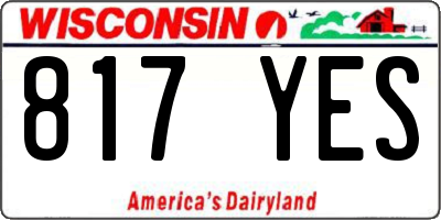 WI license plate 817YES