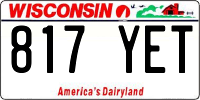 WI license plate 817YET