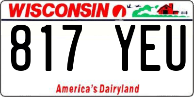 WI license plate 817YEU