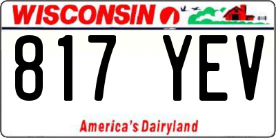 WI license plate 817YEV