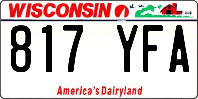 WI license plate 817YFA