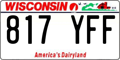 WI license plate 817YFF