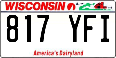 WI license plate 817YFI