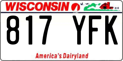 WI license plate 817YFK